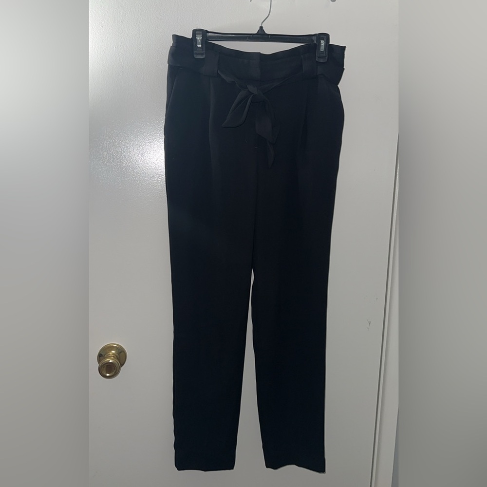 Express Black Tie-Waist Ankle Pants